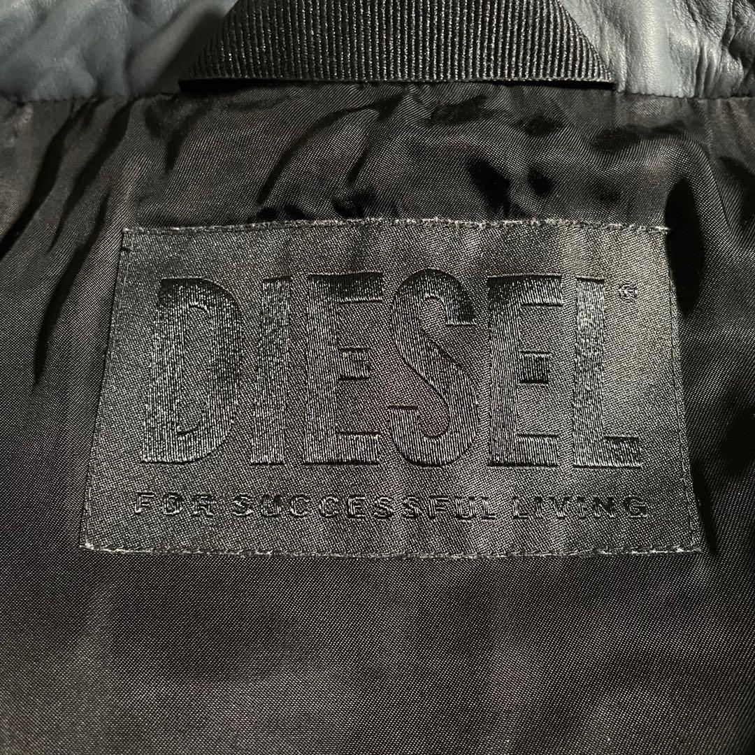 ディーゼル シングルライダースジャケット ヴィンテージ加工 パデット