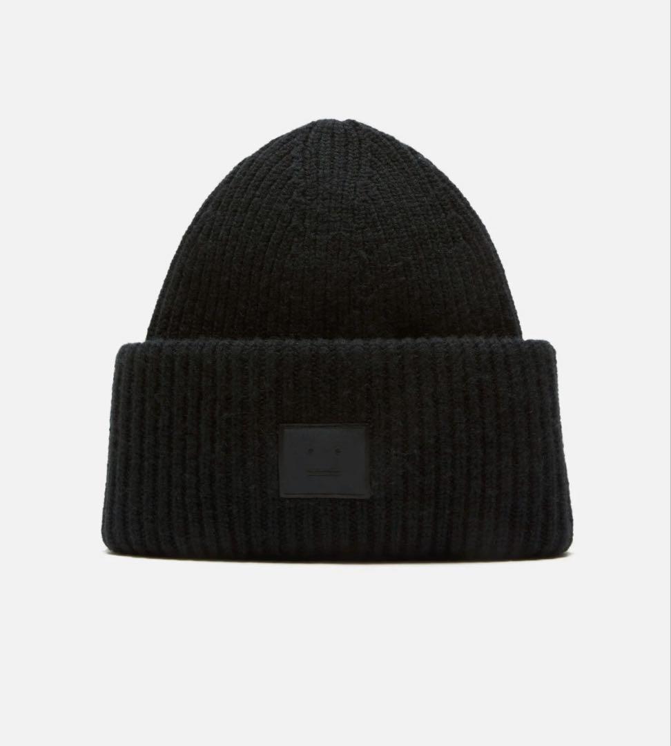 Acne Studios ラージFACEロゴビーニー　ブラック