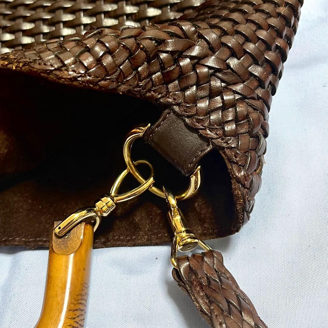 GUCCI グッチ バンブー 2WAYショルダーバッグ こげ茶 オールド