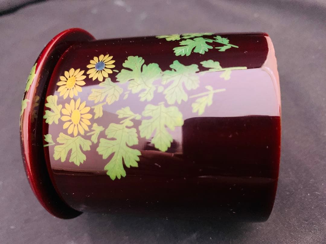 菊蒔絵　金輪寺　加賀蒔絵　鈴村清斎　輪島塗　棗　共箱付き