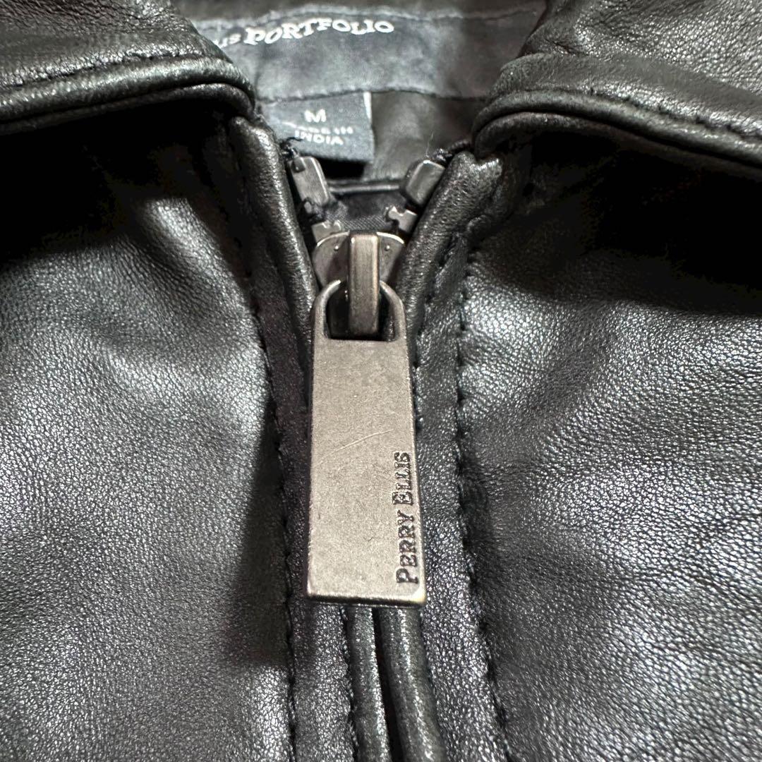 PERRY ELLISペリーエリスPORTFOLIOレザーブルゾンジャケット古着