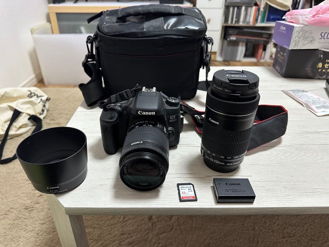 Canon デジタル一眼レフカメラ EOS 8000d本体とレンズ2本