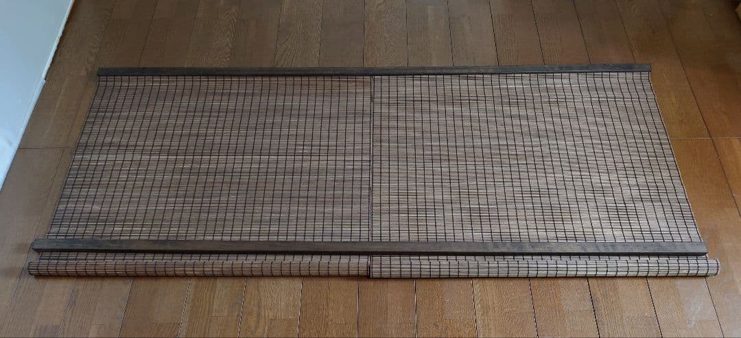 別注依頼暖簾仮写真幅約180cm（90x2）長さ約80cmと60cm 焦茶色木簾