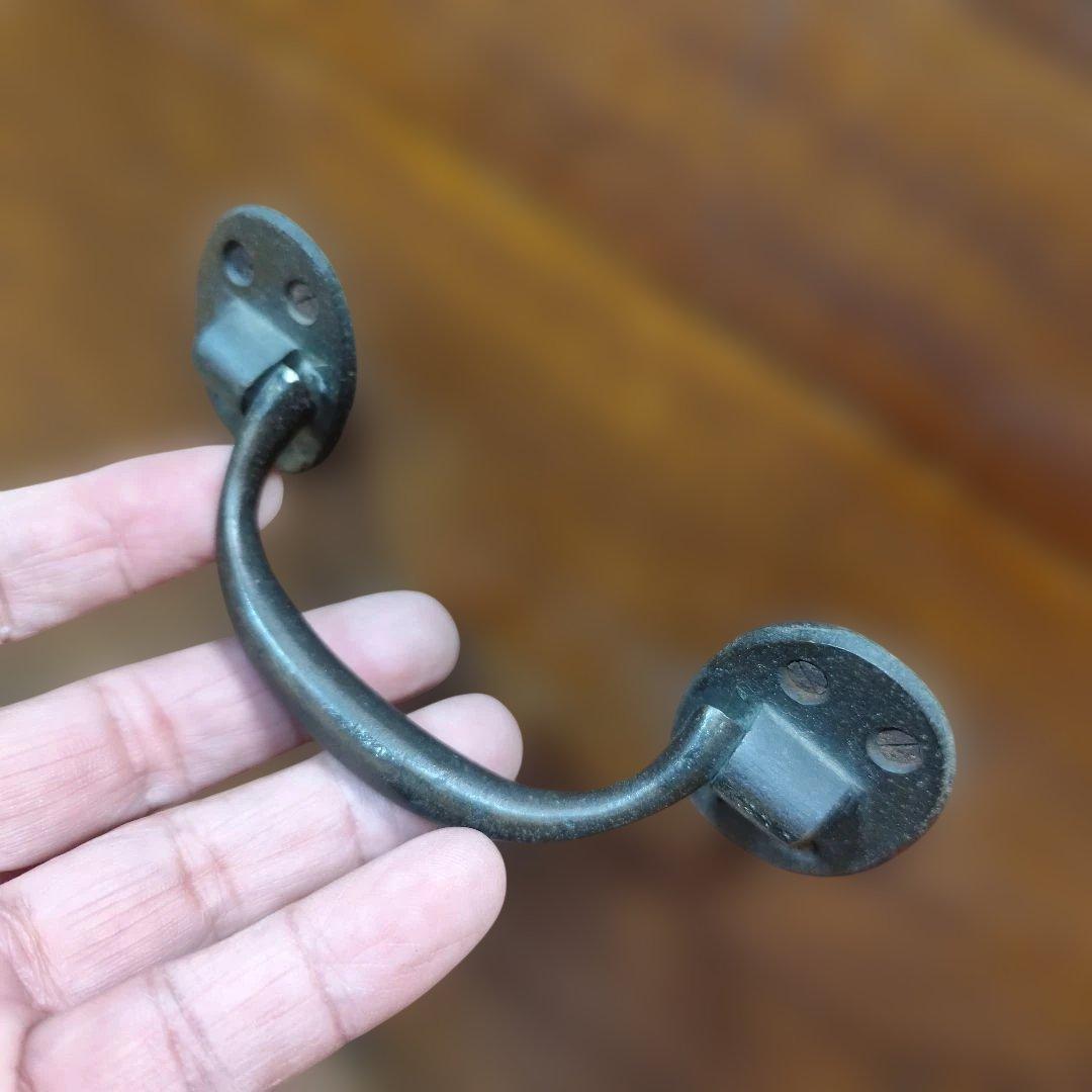 アンティーク 木製収納箱 大きめ 真鍮金具 飴色