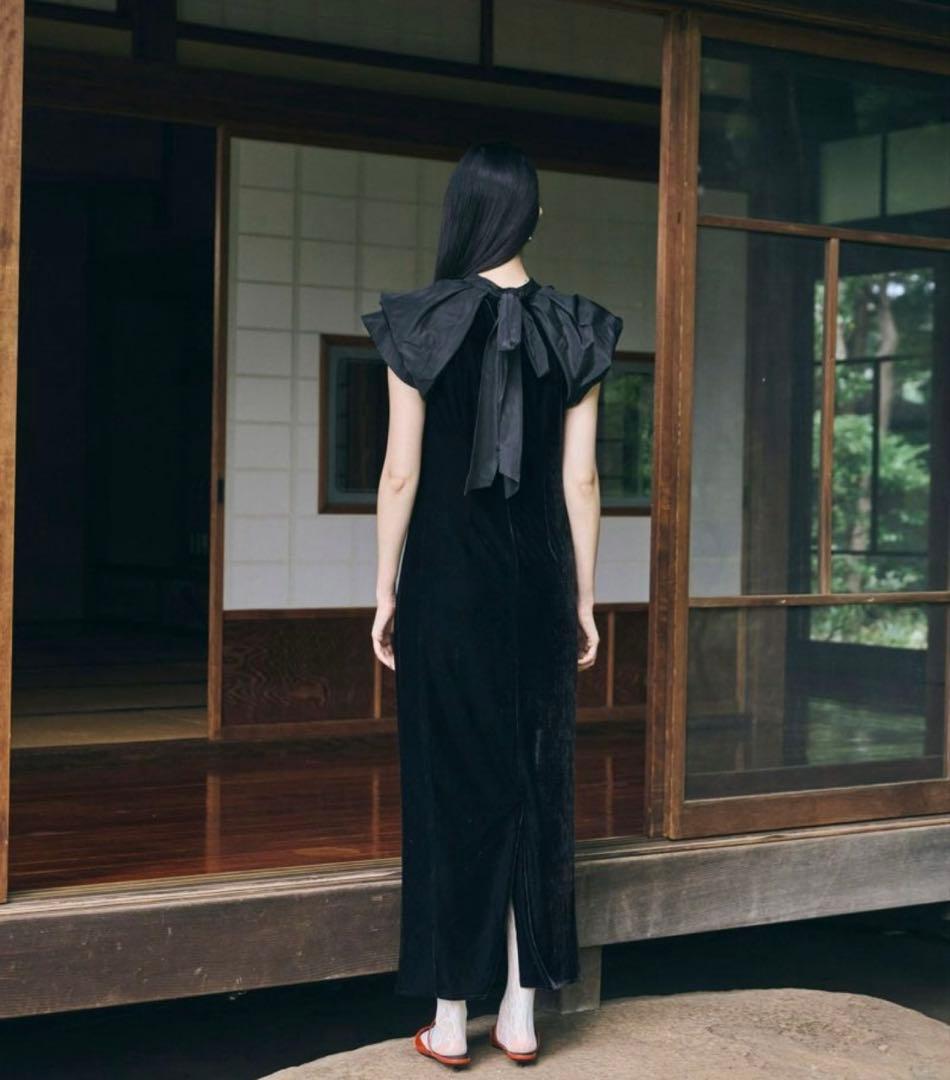 スーツ・フォーマル・ドレス andresd drape velour dress