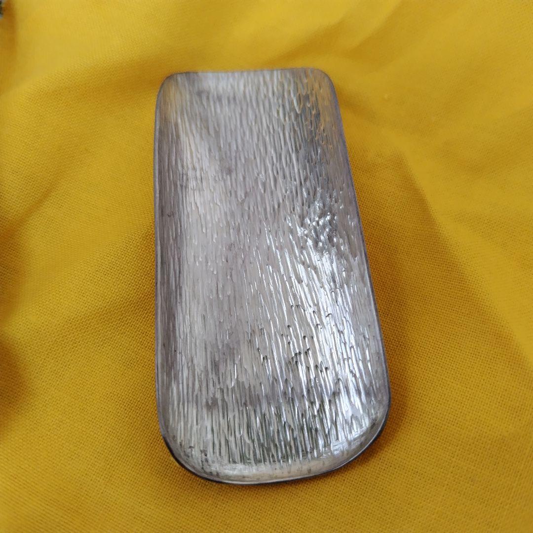 匠の名品　柳村仙寿作　純銀製茶合　茶道具　岡山刀彫師