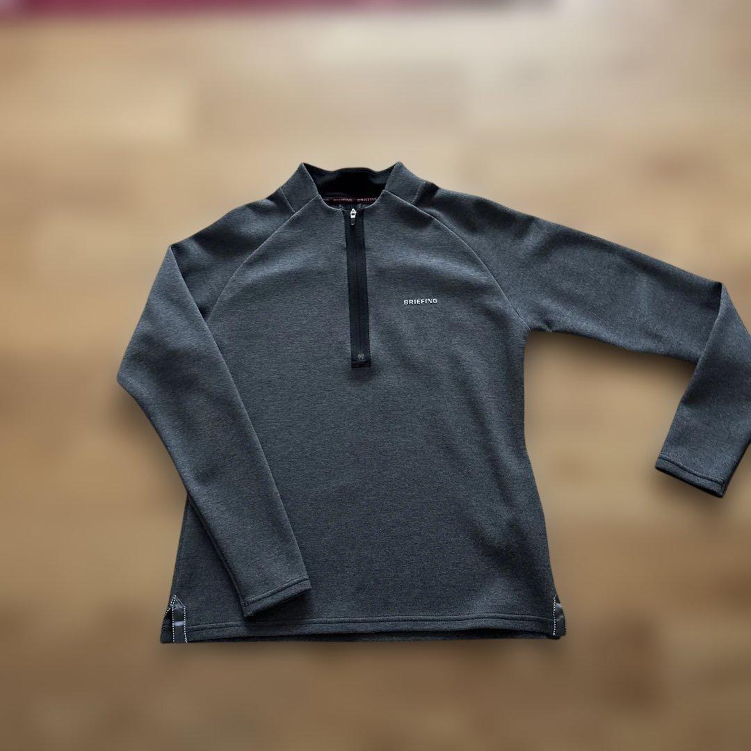BRIEFING グレー ジップアップ セーター S