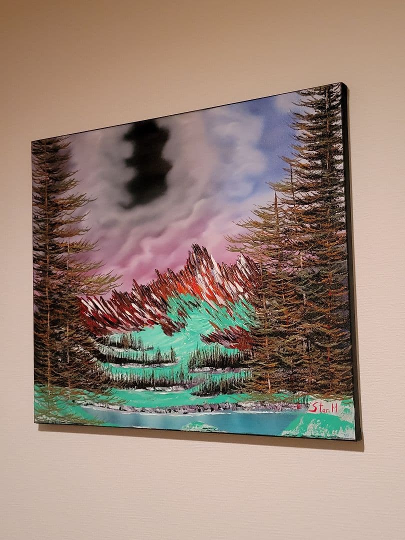 絵画 Mountain waterfall