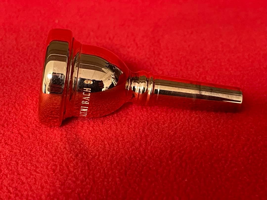 Bach No.9細菅用トロンボーンマウスピース 金色 真鍮製