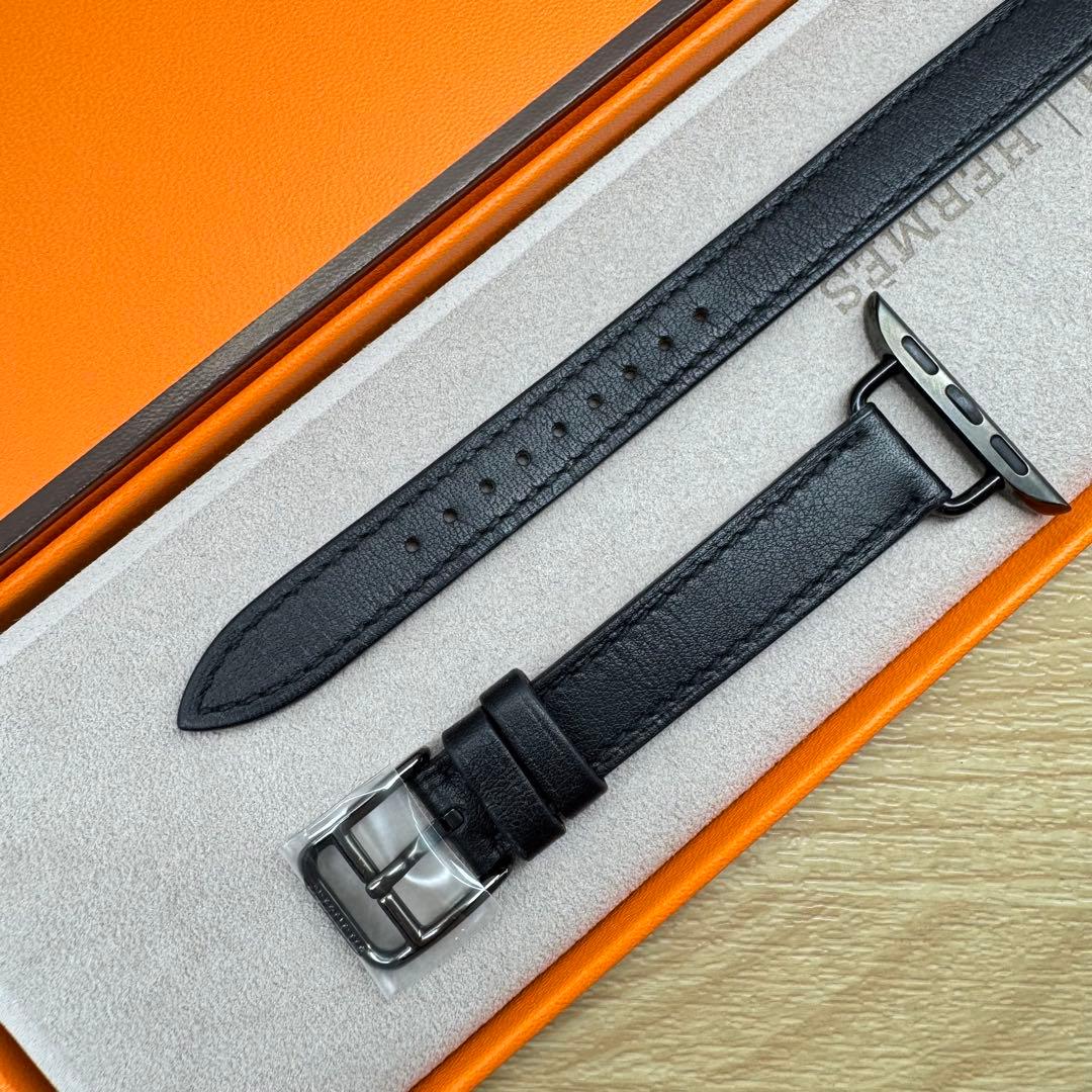 2279 Apple Watch エルメス　ブラックドゥブルトゥール　二重