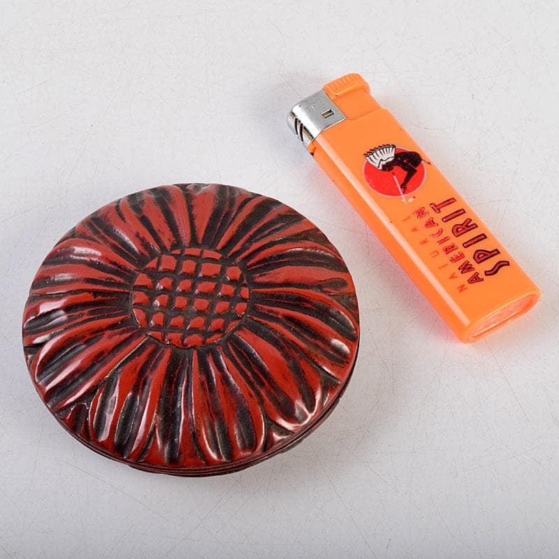 茶道具　剔紅　堆朱　花彫香合　時代箱　V　9267