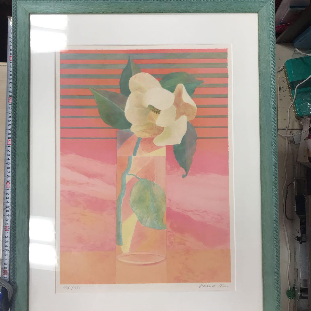 リトグラフ　一輪の花　クロード　コムレ