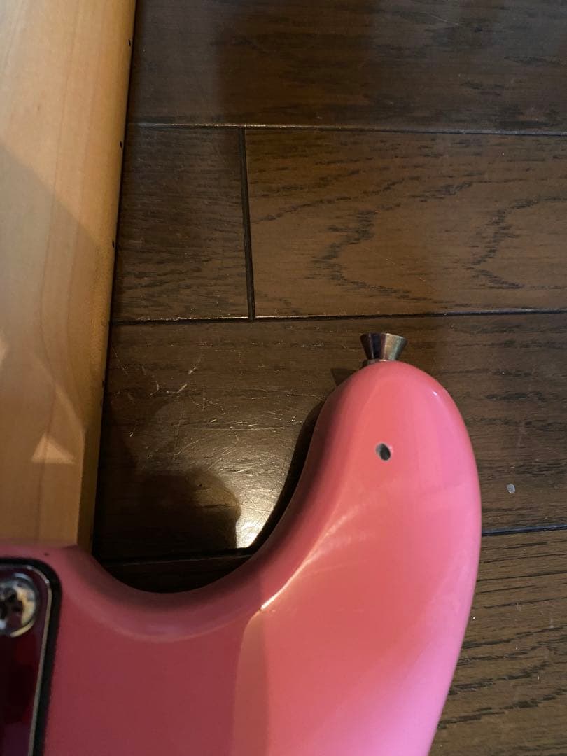 ミニエレキギターストラトキャスターピンクキッズ女子トラベルギタープレイテック廃番