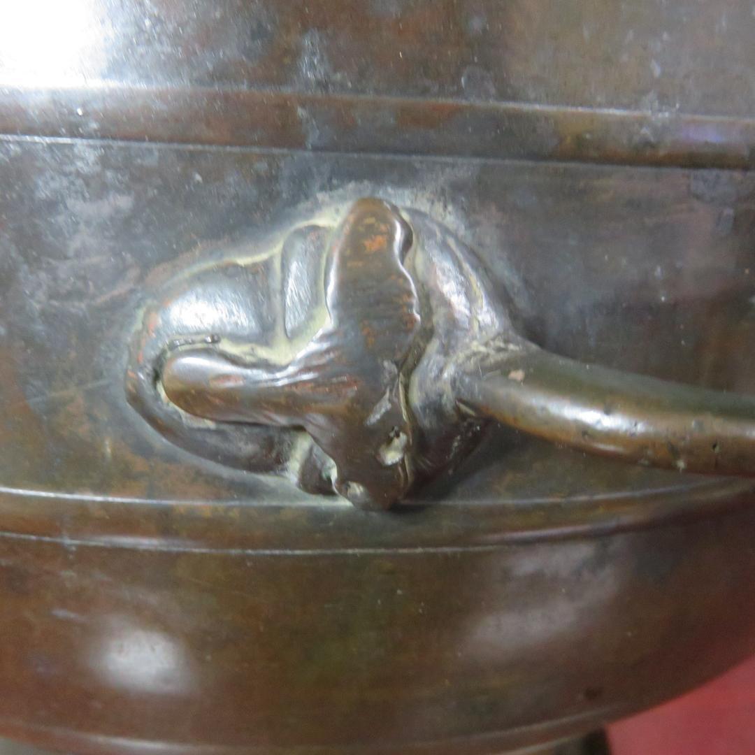 半銅火鉢 手あぶり 炉 共箱 炭 灰入り 共箱 明治 名家 蔵出し初荷