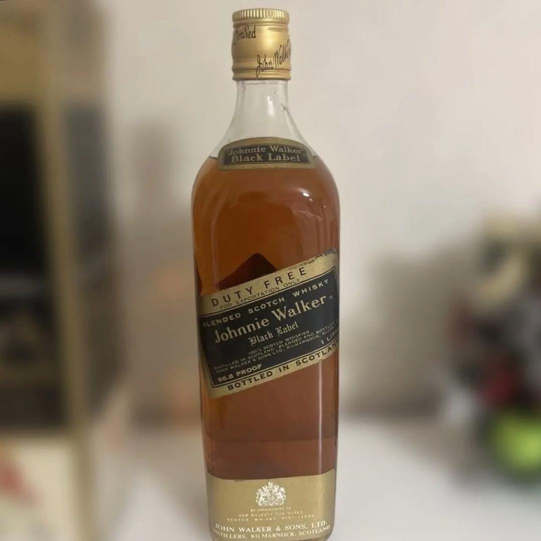 【未開封】ジョニーウォーカー ブラックラベル 金キャップ 白紋章 1L 古酒