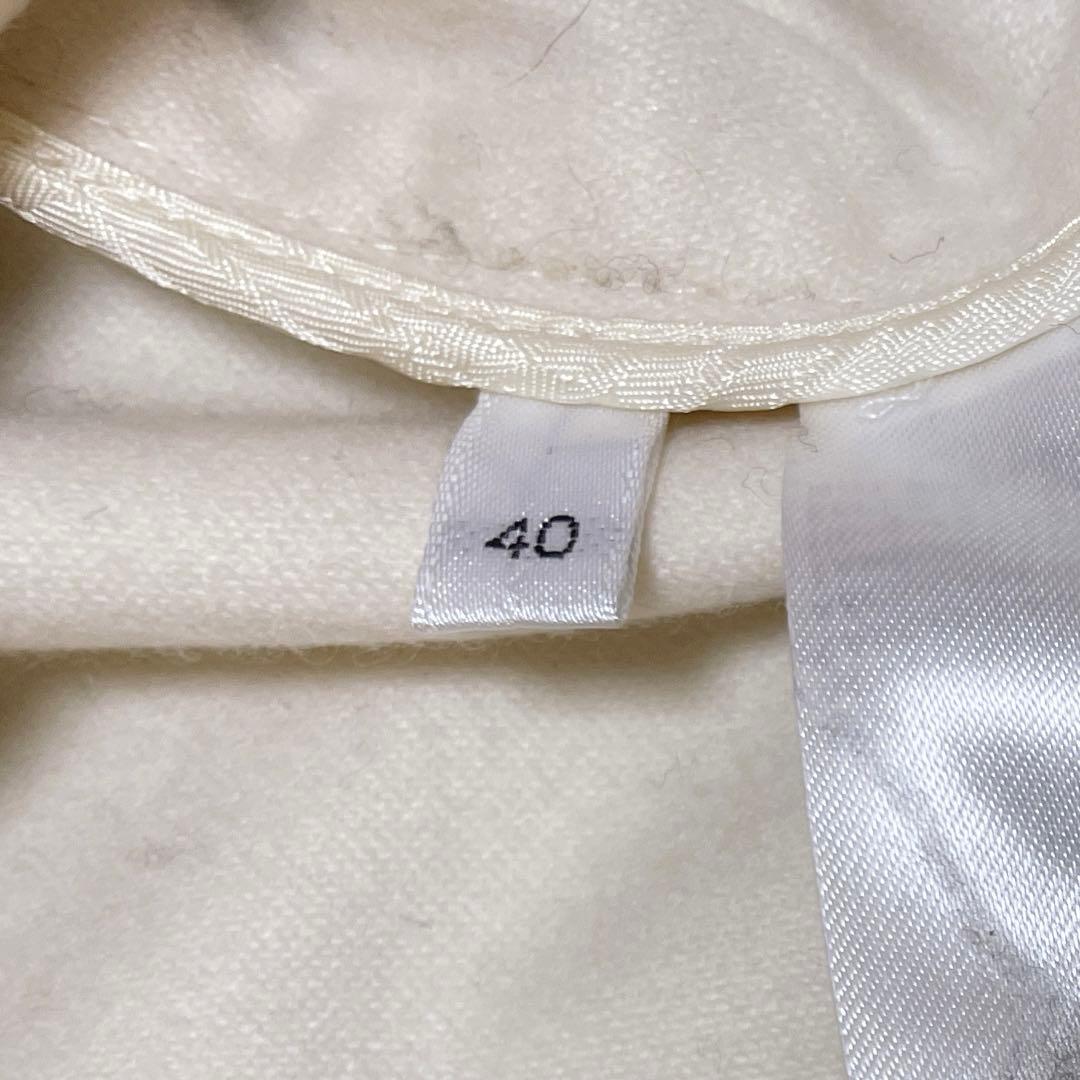 アニオナ　AGNONA 高級　カシミアコートイタリア製　ホワイト　L