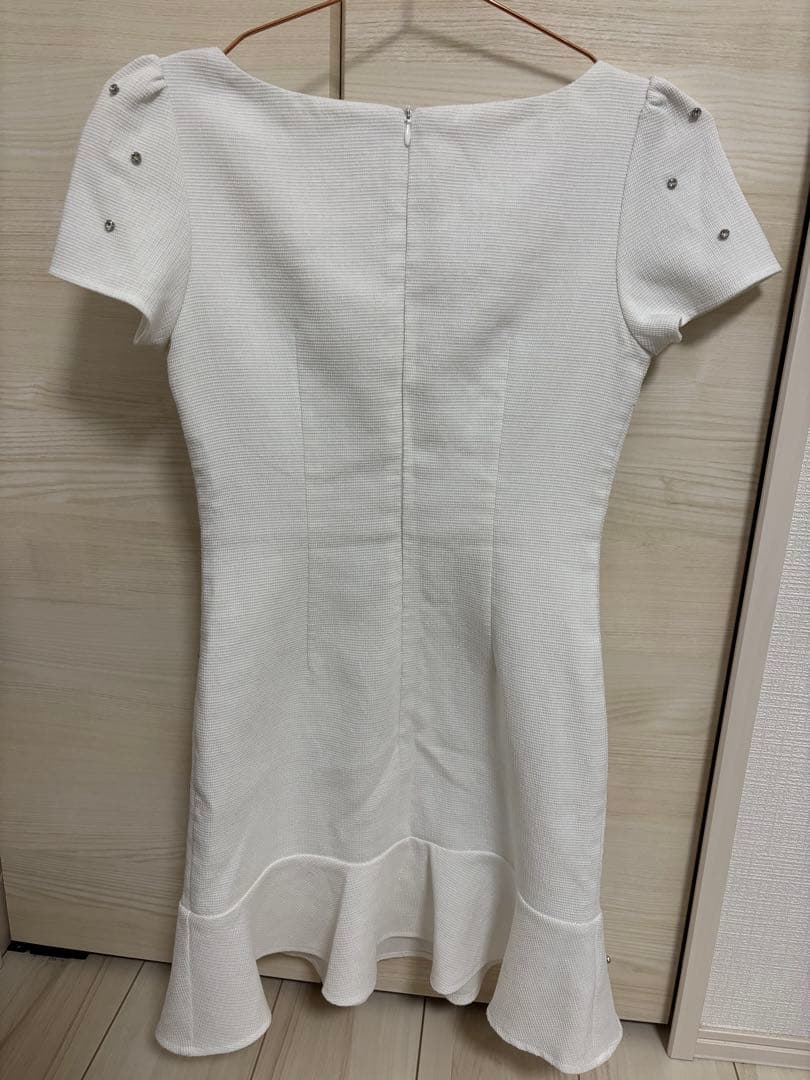 ビジューリボンマーメイドミニドレス/キャバドレス