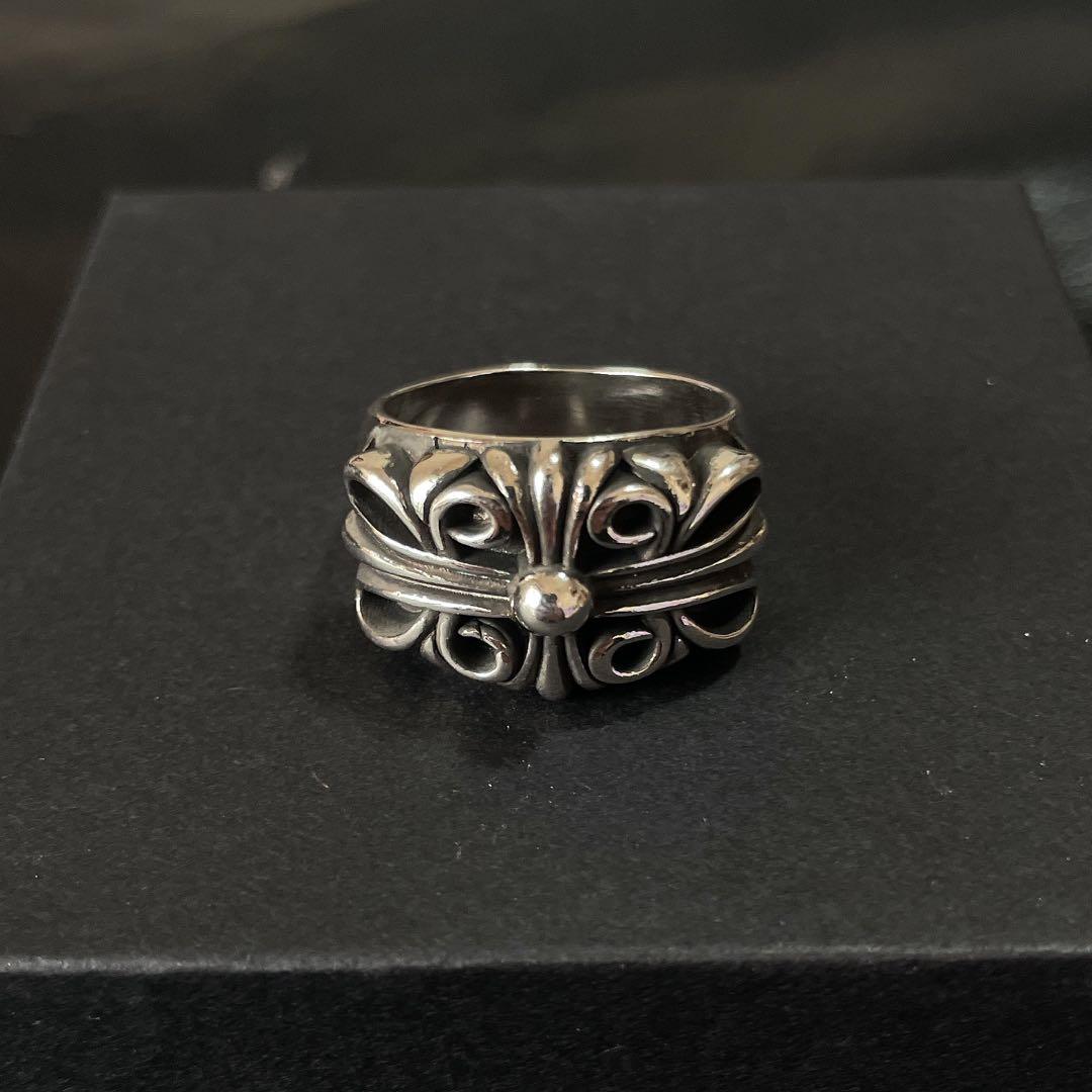 ノーブランド フローラルリング 指輪 クロス メンズ ２１号