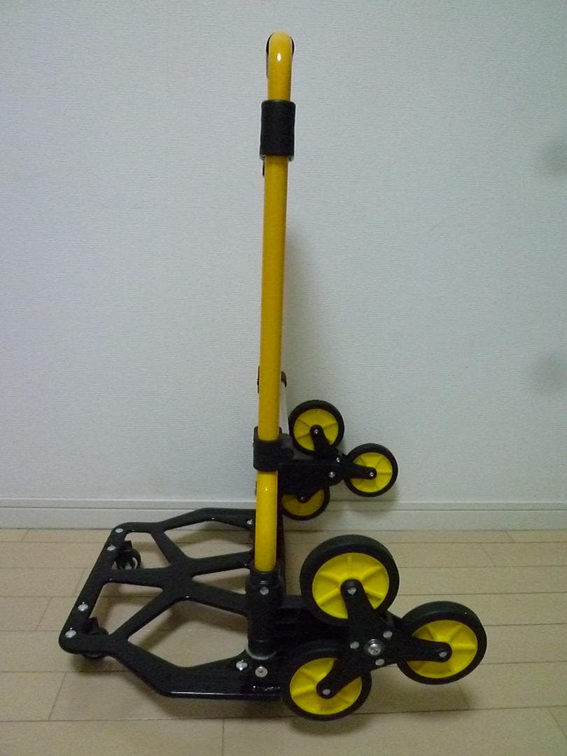 折りたたみ式キャリーカート イエロー/ブラック