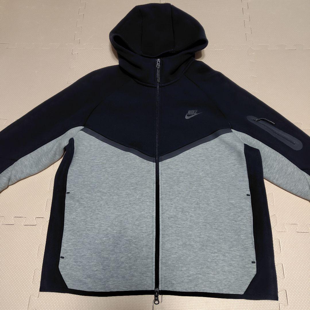 NIKE ナイキ　テックフリース フルジップ ウィンドランナー フーディ　黒×灰