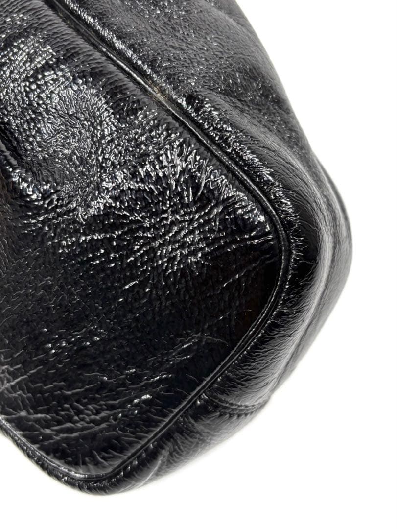 濱野（HAMANO） ハンドバッグ　サンピエトロ　がま口　ビジューストーン　黒