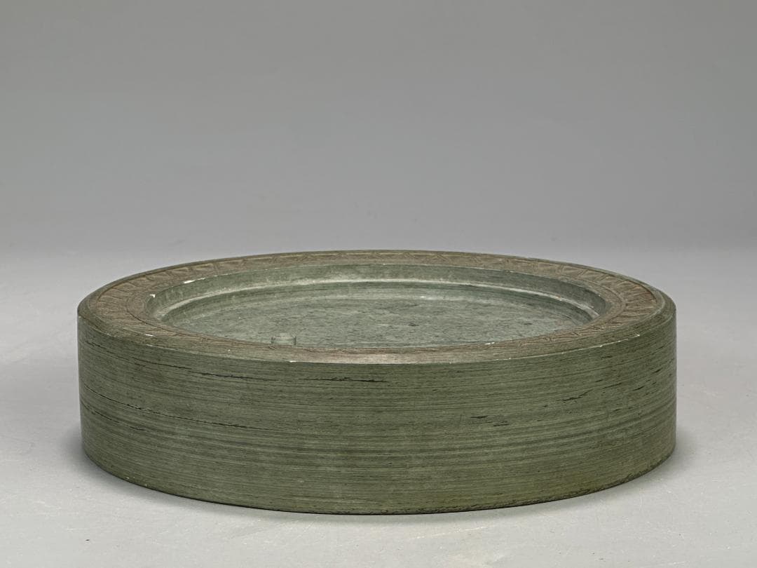 書道具　文房具　硯　緑端渓　丸硯