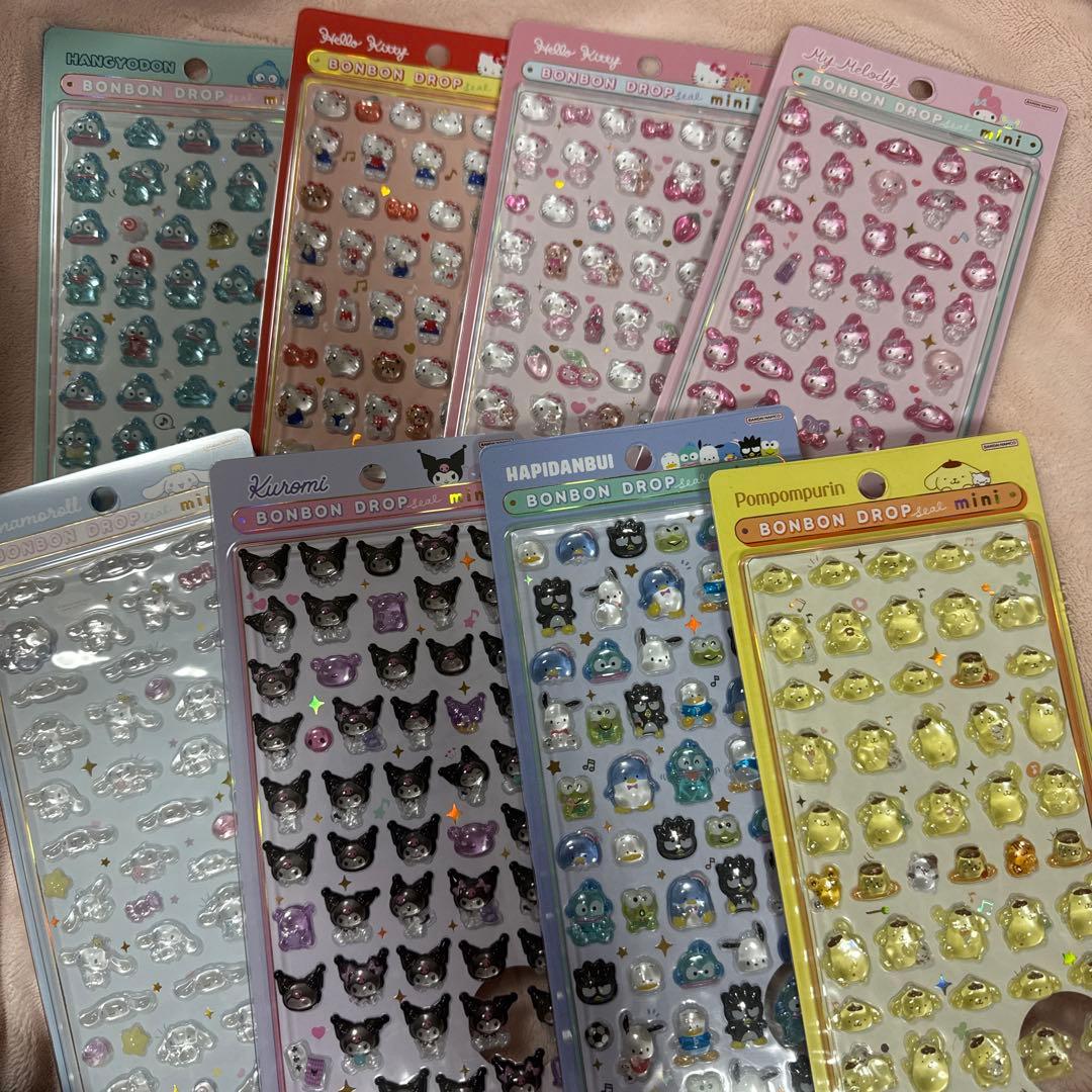 正規品 サンリオ　ボンボンドロップシール　8種セット