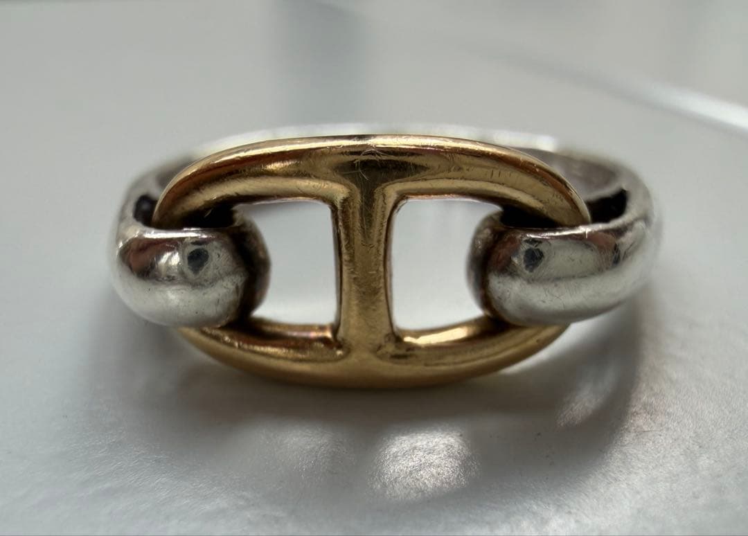 エルメス シェーヌダンクル リング 53 SV×YG 正規品