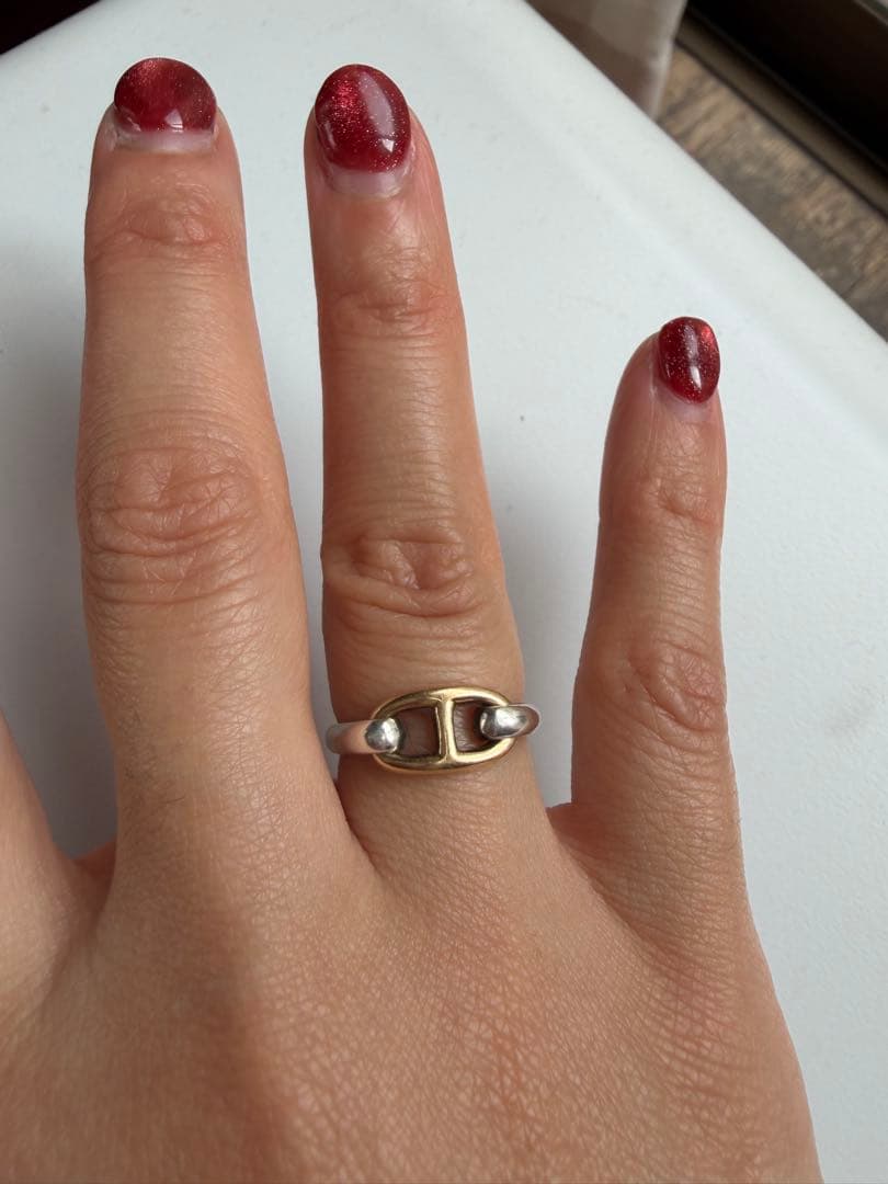 エルメス シェーヌダンクル リング 53 SV×YG 正規品