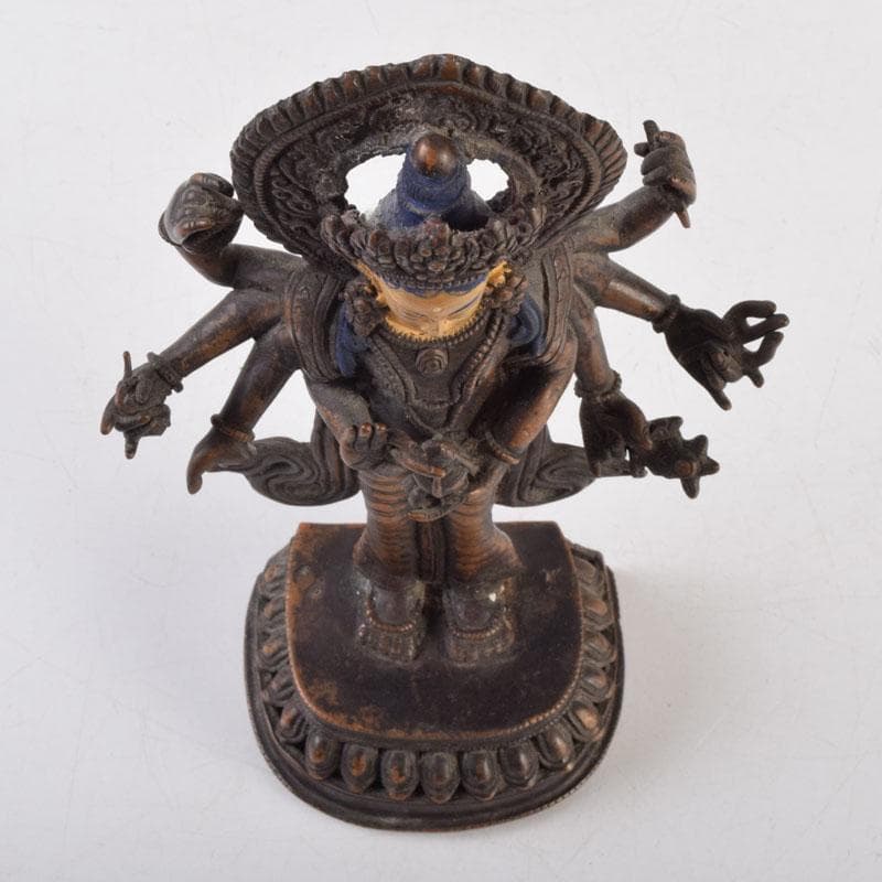 仏教美術　古銅彩色　インド神　ドゥルガー像　仏像　V　8923