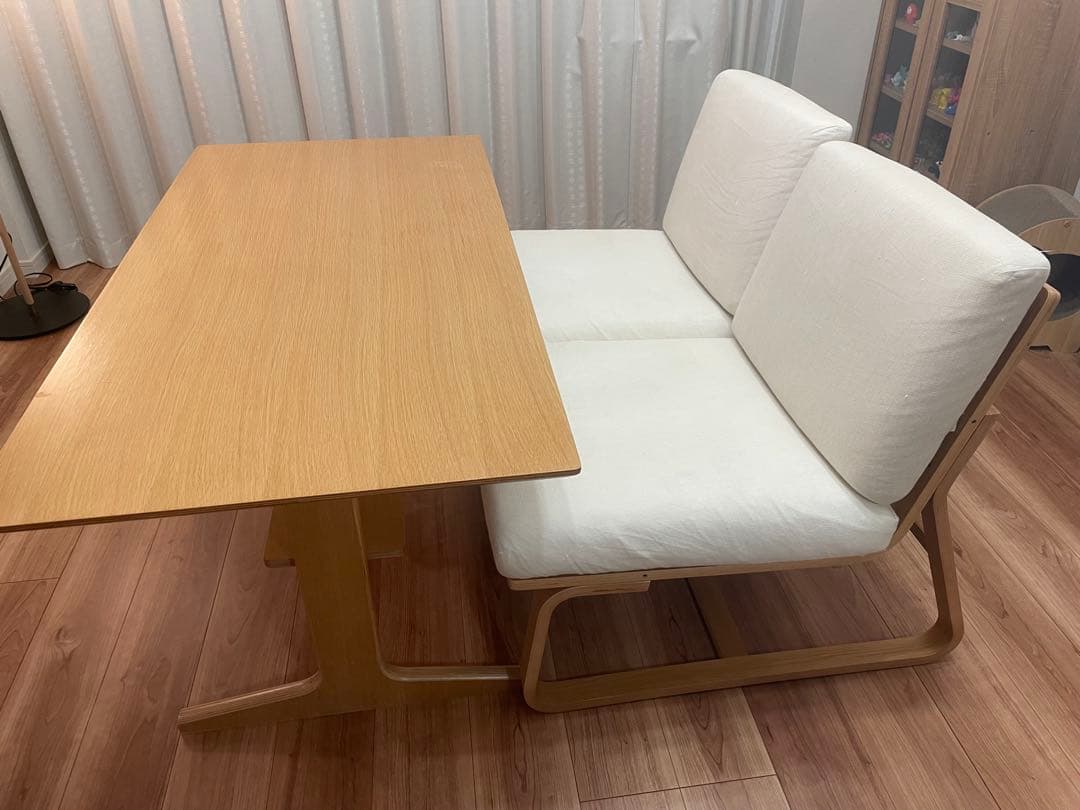 【引取限定】無印良品／ダイニングテーブル＋チェア２脚セット