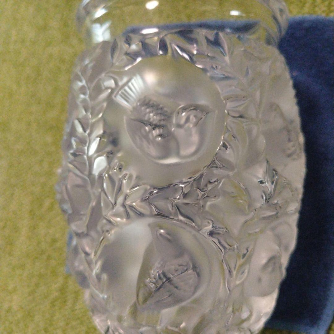 Lalique バガテル　葉と鳥の彫刻 花瓶