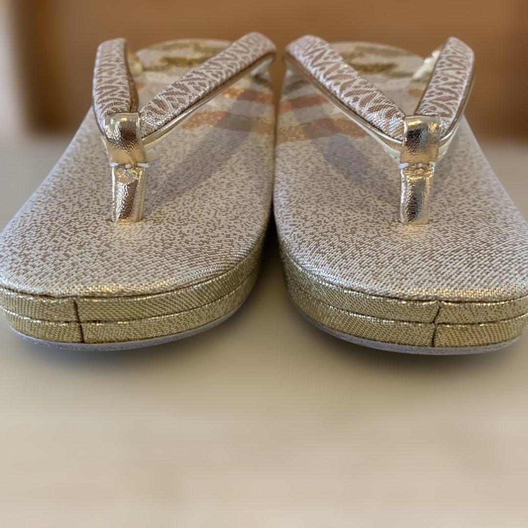 草履と和装用バッグのセット　金　ゴールド　鶴と松　新品未使用