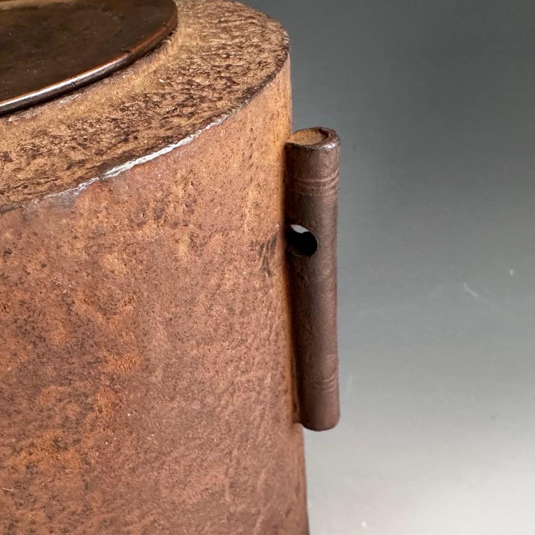 茶道具　筒釜　横倉友次郎　共箱　山形鋳物　釣釜　　風炉用　茶事　稽古　野点