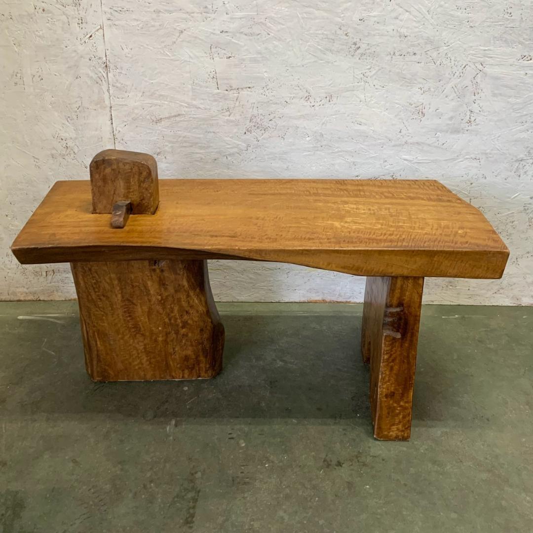 【一点物】 ナチュラル サイドテーブル 作業台 自然木 ヴィンテージ N0751