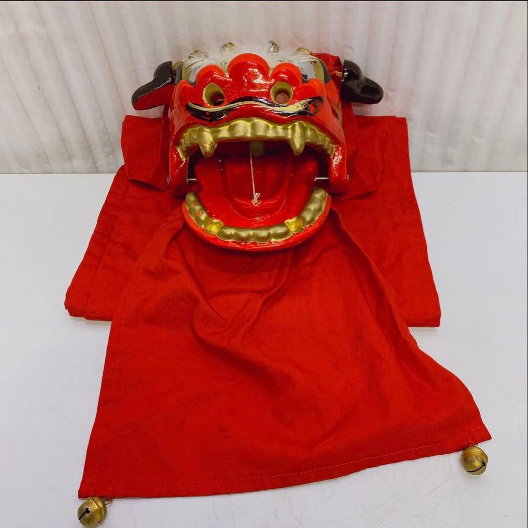 希少 手獅子 日本舞踊 小道具 獅子舞 赤獅子 舞手獅子 獅子頭 縁起物 魔除け
