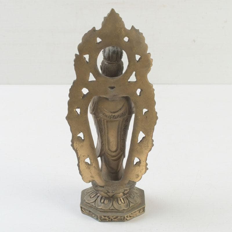 仏教美術　古銅　観音菩薩像　仏像　置物　V　9362