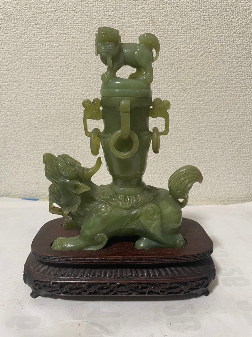 中国美術　玉石彫刻　香炉　置物