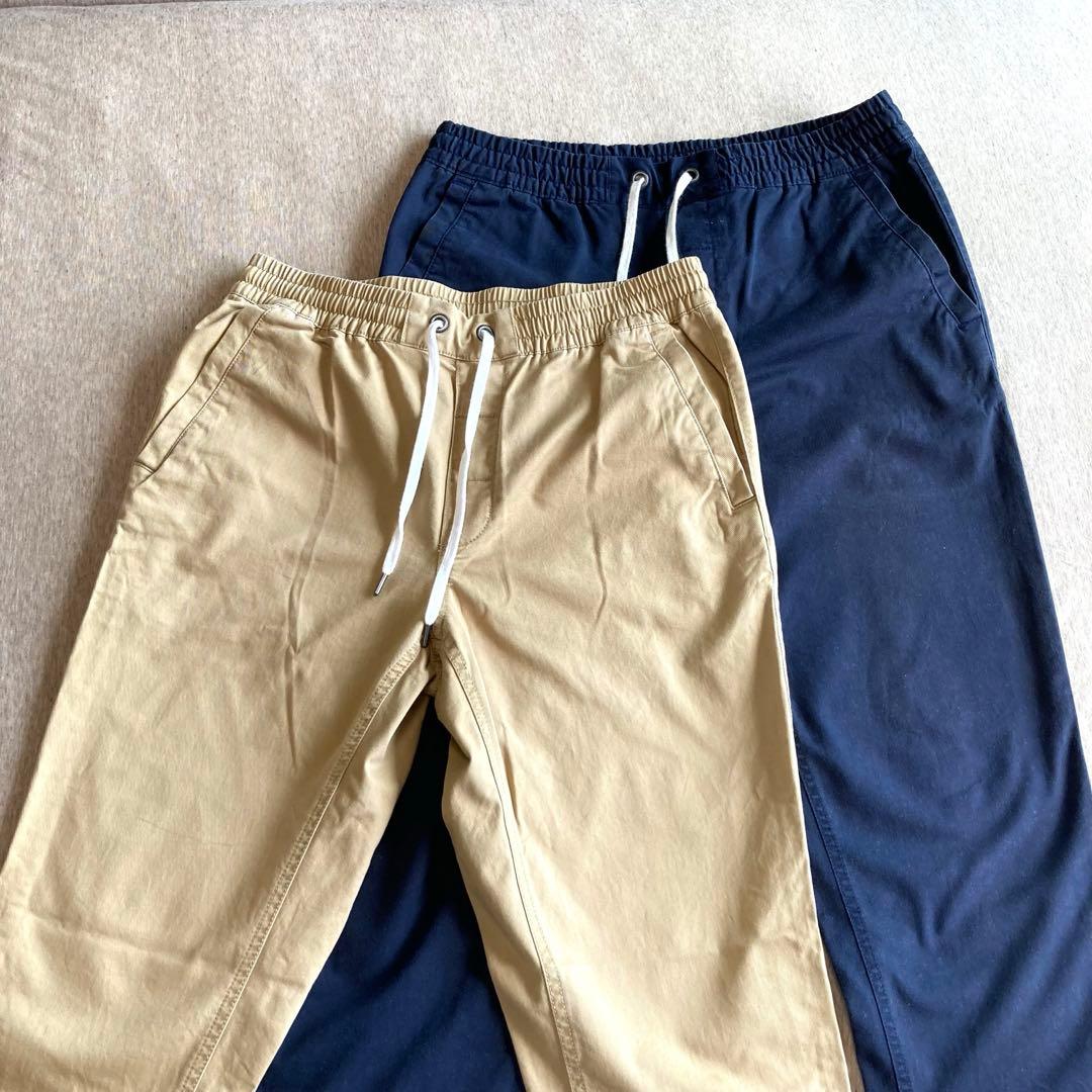 2色セット　チノパン ベージュ ネイビー　イージーパンツ