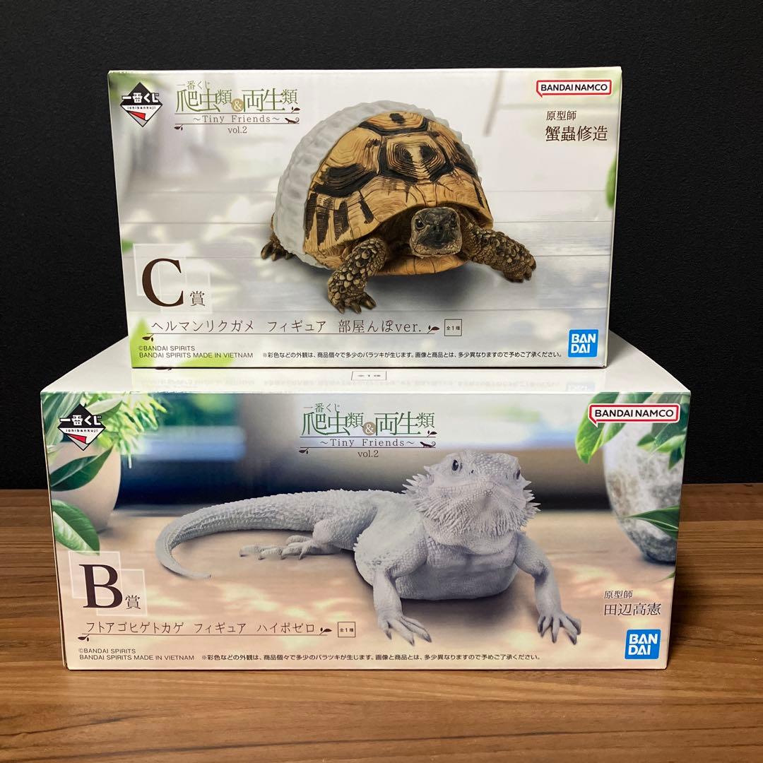 一番くじ 爬虫類 両生類 フトアゴヒゲトカゲ ヘルマンリクガメ フィギュア