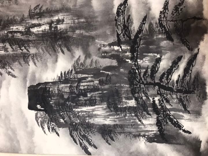 中国 近代画家 郭傳璋の山水図掛軸　肉筆保証　本物真作