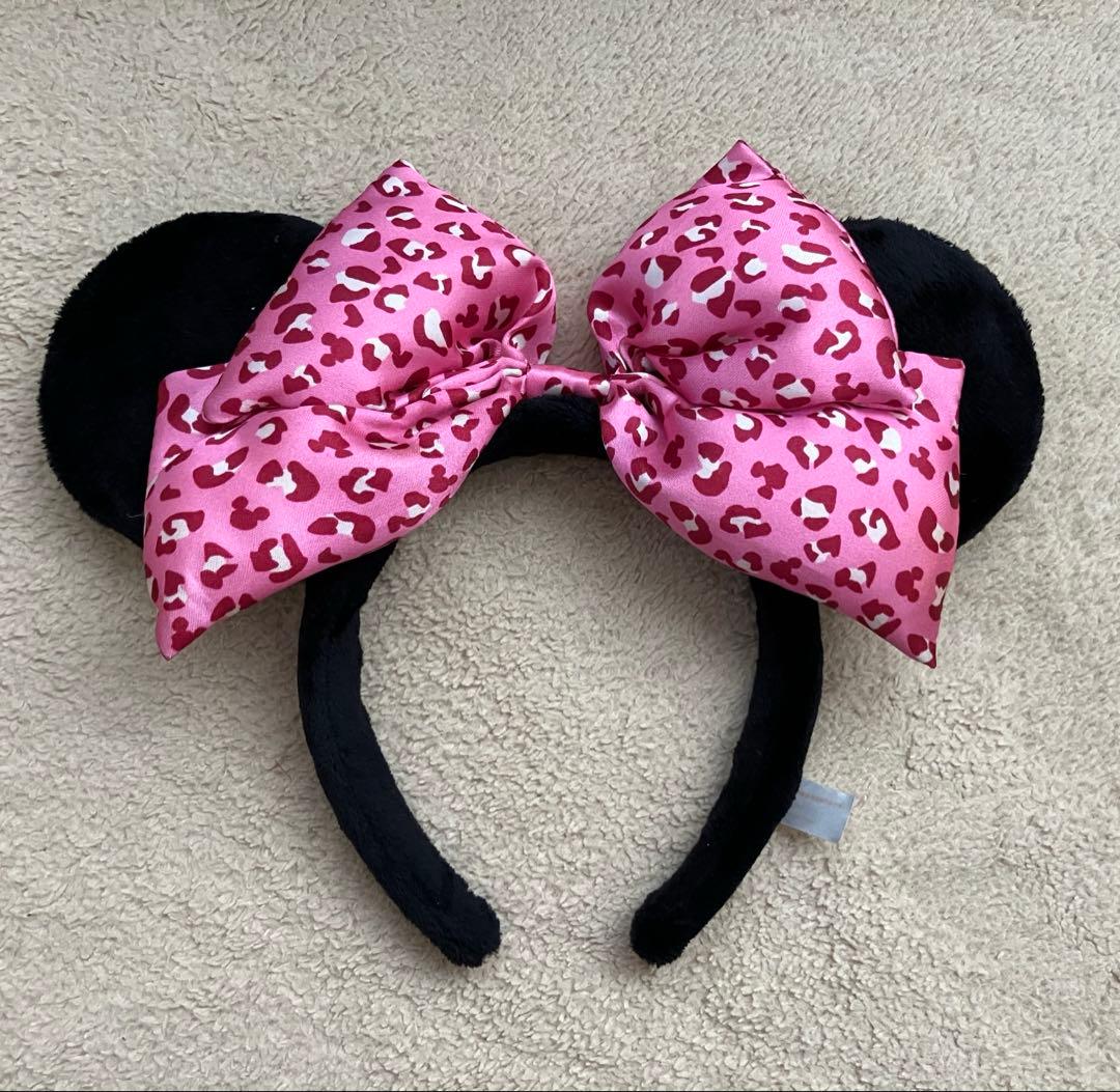ミニー　ヒョウ柄　カチューシャ　ピンク