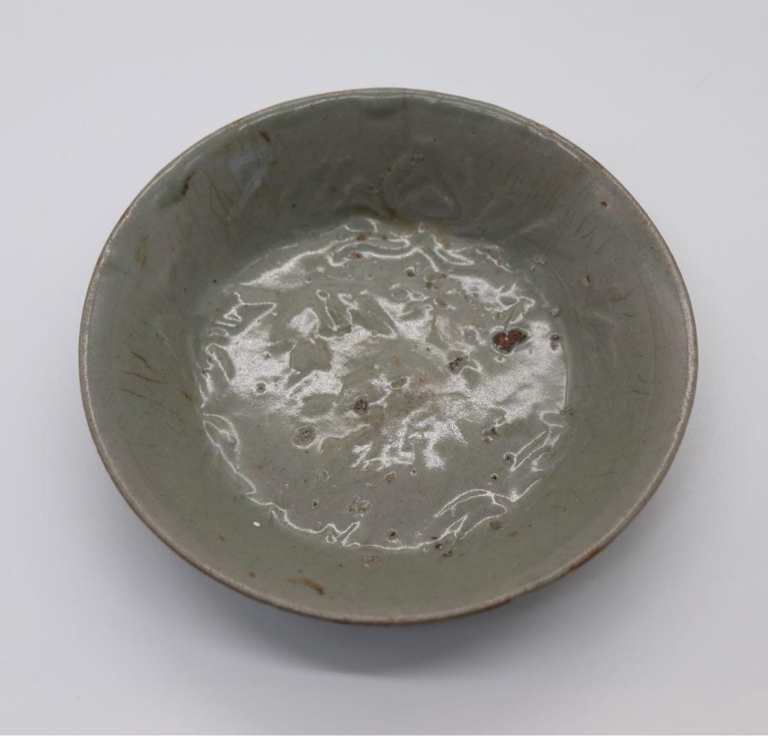 高麗青磁　印花盤　13世紀　アンティーク　送料込み1225