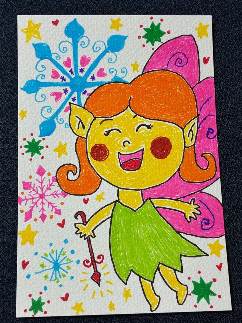 手描きアート　雪の妖精