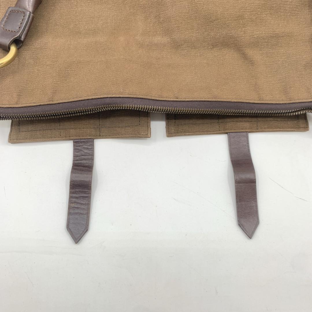 オールドグッチ ショルダーバッグ ハンドバック 真鍮色 キャンバス レザー