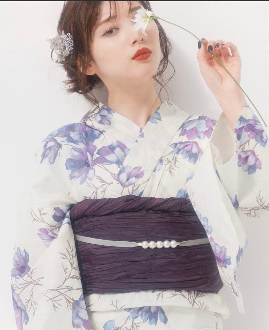 Dita 浴衣　4点セット　水彩のドライフラワー