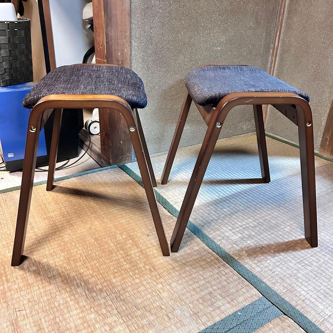 スタッキングスツール 2脚セット 木製 ジャパニーズモダン