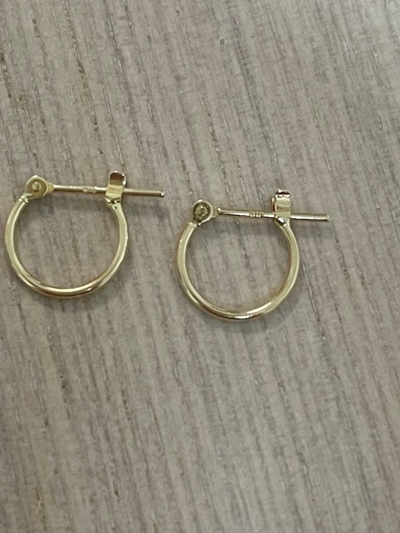 K10 10金 ゴールド極小 シンプル フープピアス