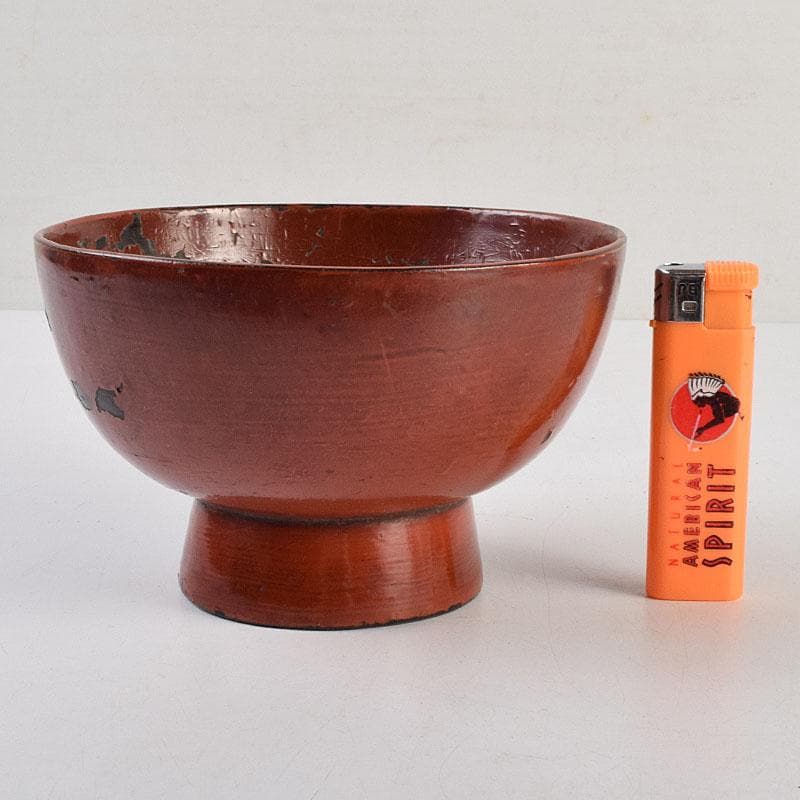 根来塗　時代根来　朱塗　在銘　椀　時代箱　C　R9401