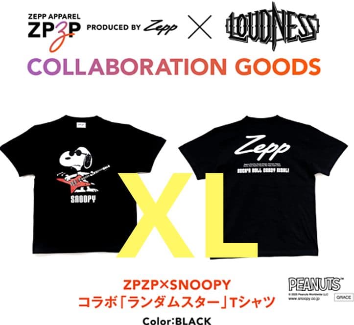 LOUDNESS×Zepp×スヌーピー コラボTシャツ ブラック　XL サイズ
